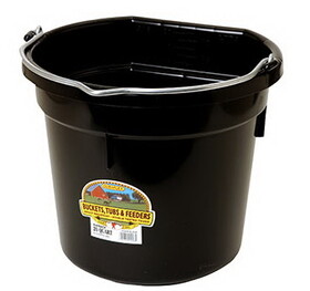 Behlen P20FBBLACK Flat Back Plastic Bucket - Black -20 Quart - Each