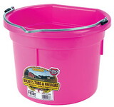 Behlen P8FBHOTPINK Flat Back Plastic Bucket - Hot Pink - 8 Quart - Each
