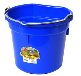 Behlen P20FBBLUE Flat Back Plastic Bucket - Blue -20 Quart - Each