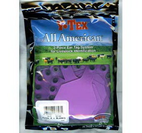 Ytex 7917000 All American 4 Star Two Piece Cow &amp; Calf Ear Tags Purple Large Blank 25 Count