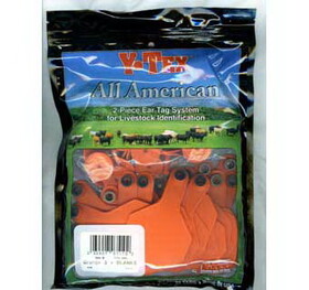 Behlen 7703 All American 3 Star Two Piece Cow & Calf Ear Tags Orange Medium Blank 25 Count