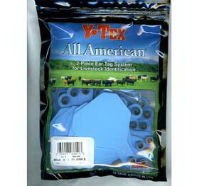 Ytex 7909000 All American 4 Star Two Piece Cow &amp; Calf Ear Tags Blue Large Blank 25 Count