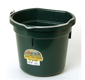 Behlen P20FBGREEN Flat Back Plastic Bucket - Green -20 Quart - Each