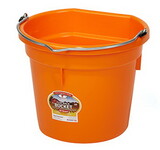 Behlen P20FBORANGE Flat Back Plastic Bucket - Orange -20 Quart - Each