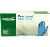 Aspen 21278555 Powdered Nitrile Gloves Blue - Extra Large (100 Count)