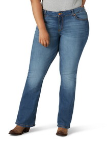 Wrangler 1009PWZKM Retro Mae Jean - Mid Rise - Plus Size - Medium Blue