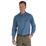 Wrangler 103W510AN RIGGS WORKWEAR Denim Work Shirt - Antique