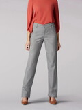 Lee 104637580 Missy Wrinkle Free Relaxed Fit Straight Leg Pant - Mid Rise - Ash Heather