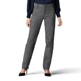 Lee 104637592 Missy Wrinkle Free Relaxed Fit Straight Leg Pant - Mid Rise - Black/White Rockhill Plaid