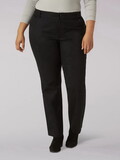 Lee 104852501 Plus Relaxed Fit Wrinkle Free Straight Leg Pant - Mid Rise - Black