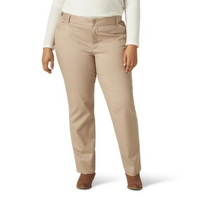 Lee 104852578 Plus Relaxed Fit Wrinkle Free Straight Leg Pant - Mid Rise - Flax