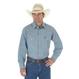 Wrangler 1070136MW Mens Authentic Cowboy Cut Work Shirt - Chambray