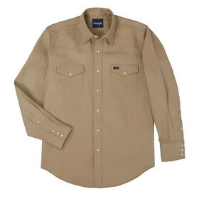 Wrangler 1070140MW Mens Authentic Cowboy Cut Work Shirt - Khaki