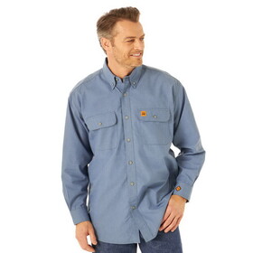 Wrangler 10FR3W01L FR Flame Resistant Long Sleeve Work Shirt - Light Blue