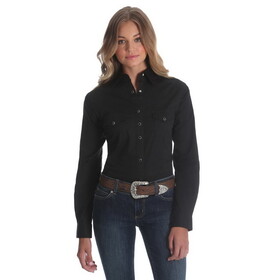 Wrangler 10LW1002X Black Long Sleeve Solid Shirt - Black