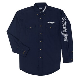Wrangler 10MP2327N Logo Long Sleeve Shirt - Navy
