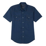 Wrangler 10MS3127B Mens Authentic Cowboy Cut Work Shirt - Blue Indigo
