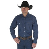 Wrangler 10MS70119 Mens Authentic Cowboy Cut Work Shirt - Blue