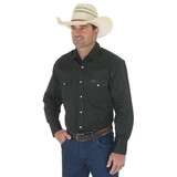 Wrangler 10MS70519 Mens Authentic Cowboy Cut Work Shirt - Black Forest Green