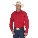 Wrangler 10MS70619 Mens Authentic Cowboy Cut Work Shirt - Red