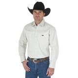 Wrangler 10MS71319 Mens Authentic Cowboy Cut Work Shirt - Stone