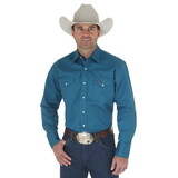 Wrangler 10MS71419 Mens Authentic Cowboy Cut Work Shirt - Dark Teal