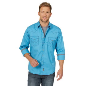 Wrangler 10MVR507J Retro Premium Long Sleeve Shirt - Blue