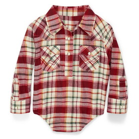 Wrangler 10PQ8310M Baby Long Sleeve Bodysuit - Red
