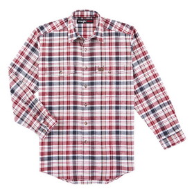 Wrangler 112317235 Riggs Workwear HW Flannel Shirt - Red/Navy/White