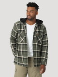 Wrangler 112317238 Riggs Workwear Flannel Hooded Jacket - Olive/Black