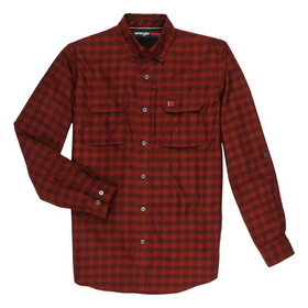 Wrangler 112333605 Riggs Workwear Technical Long Sleeve Work Shirt - Red