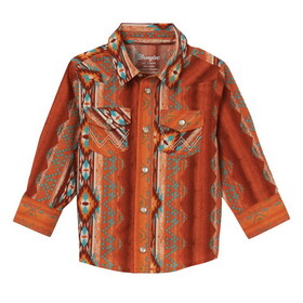 Wrangler 112344547 Baby Boy Western Shirt - Rust