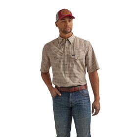 Wrangler 112344574 Performance Short Sleeve Shirt - Classic Fit - Tan