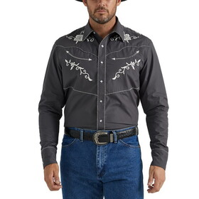 Wrangler 112345061 Rodeo Ben Long Sleeve Shirt - Grey