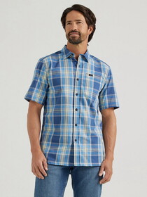 Lee 112347453 Short Sleeve Plaid All Purpose Shirt - Drama Blue Gray Plaid