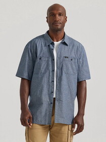 Lee 112347464 Short Sleeve Kansas Utility Workshirt - Medium Wash