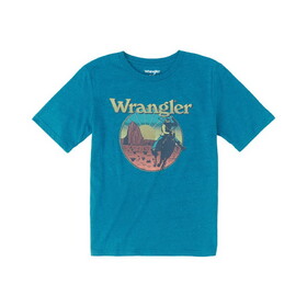 Wrangler Boys Short Sleeve T-Shirt - Cyan Pepper Heather