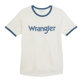Wrangler Retro Graphic Tee - Regular Fit - Marshmallow/Mallard Blue