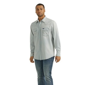 Wrangler 112353270 Vintage Long Sleeve Shirt - White/Blue