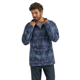 Wrangler 112353284 1/4 Zip Hooded Popover - Sapphire Way