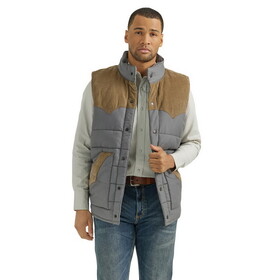 Wrangler 112353406 Mixed Puffer Vest - Fence Post