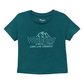 Wrangler 112354237 Baby Boy Graphic Short Sleeve Shirt - Cyan Pepper Heather