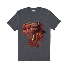 Wrangler Bucking Cancer T-Shirt - Regular Fit - Charcoal Heather