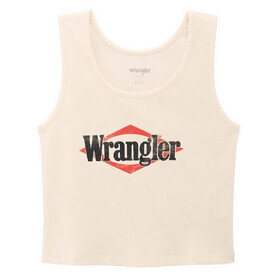 Wrangler 112375857 Graphic Slim Crop Tank - Whisper White