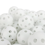 GOGO 60 Pack Perforated Plastic Baseballs, 9 Inches White Hollow Balls, Christmas Ornament