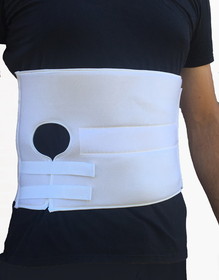AlphaBrace 7150 Stoma Support Ostomy Hernia Belt for Colostomy Bag Abdominal Binder with Stoma Opening