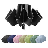 TOPTIE Reverse Umbrella with Reflective Stripe, Windproof Folding Inverted Umbrella for Sun & Rain