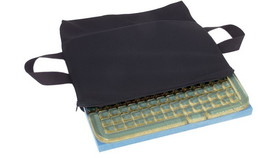 AliMed 1531 T-Gel Plus Checkerboard Wheelchair Cushion, Black Knit Cover, 18"W x 16"D #1531