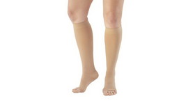 AliMed 60914 Support Stocking, 20-30 mmHg, Large, Thigh Length, Beige, Open Toe #60914