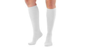 AliMed 60983 Support Trouser Sock, White, Women's Medium, Pair #60983